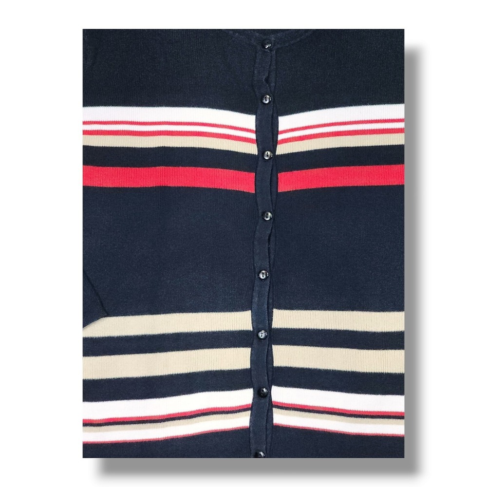 Vintage Heirloom Collectibles Striped Button Up‎ Cardigan Sweater Women's L - Picture 12 of 12